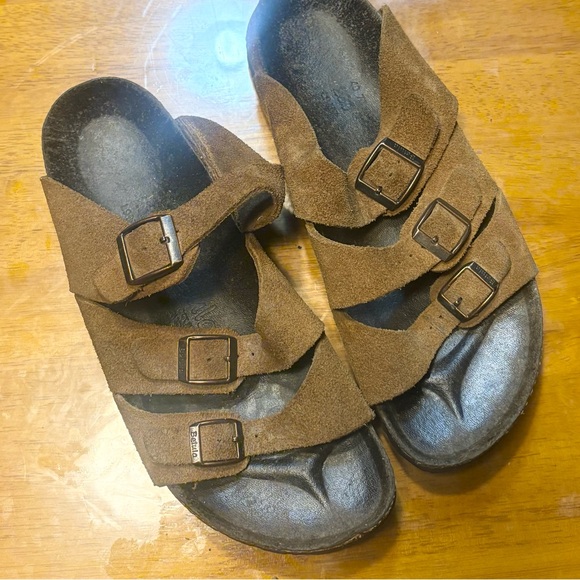 Birkenstock Shoes - - Birkenstock Beulah Brown leather sandals women size 9 men 7